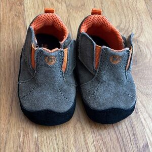 Merrell Toddler Grey and Orange Suede Walker Shoes